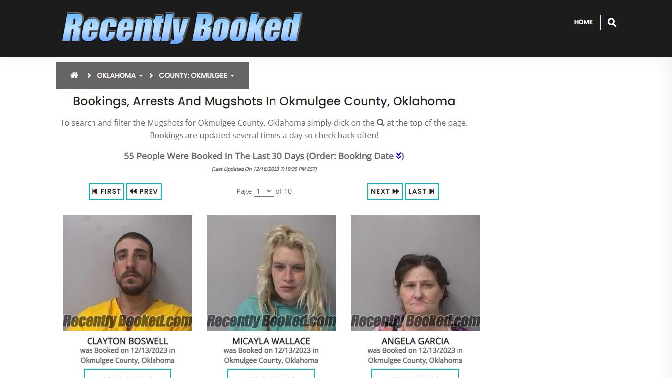 Bookings, Arrests and Mugshots in Okmulgee County, Oklahoma